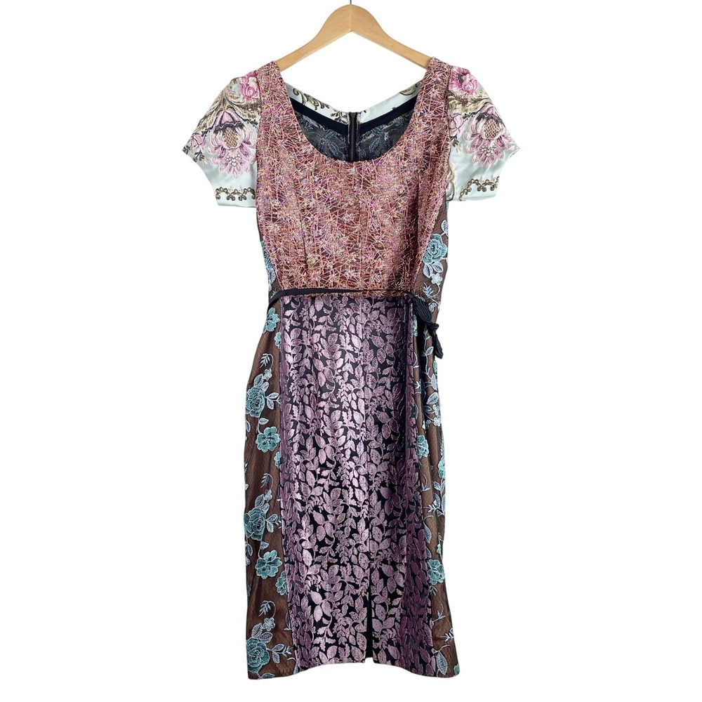 Beguile by Byron Lars Sheath Dress Womenss 10 Multicolor Excellent Floral Mixed